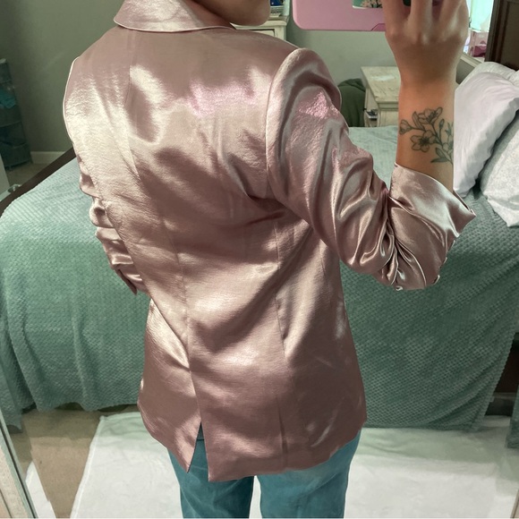 NWT Cinq a Sept pink Kylie blazer with scrunched sleeve - Picture 7 of 8